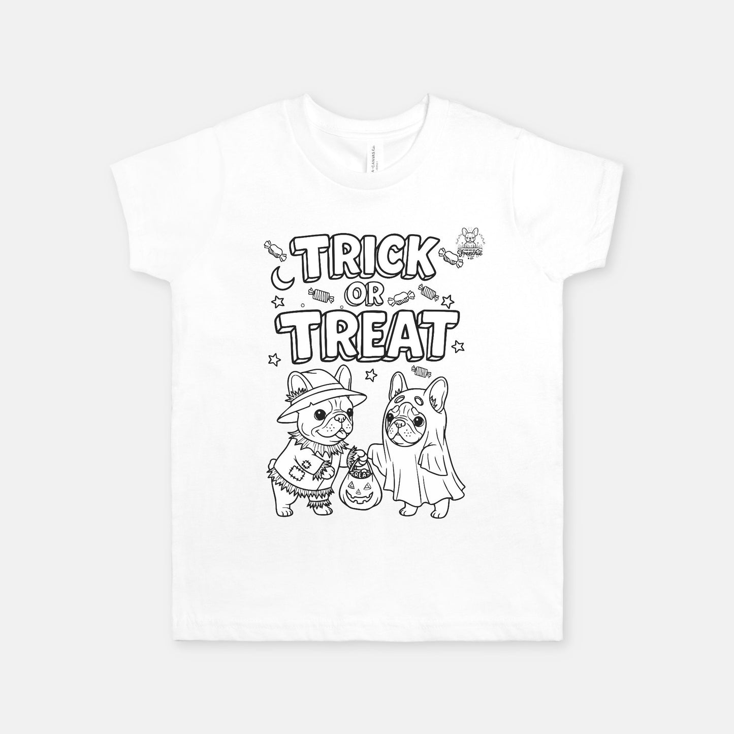 Trick-or-Treat Pups Color-It Tee (Youth, White)