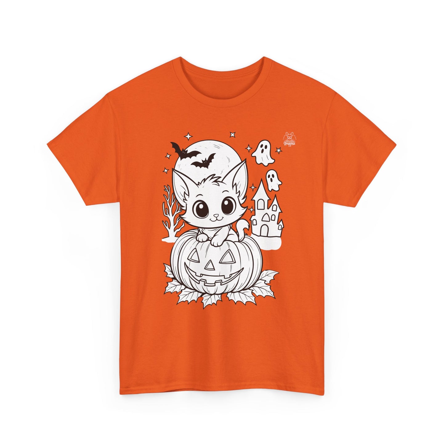 Happy Halloween Kitty DIY Coloring T-Shirt β Unisex Heavy Cotton Tee β Creative Color-It Shirt for Kids & Adults