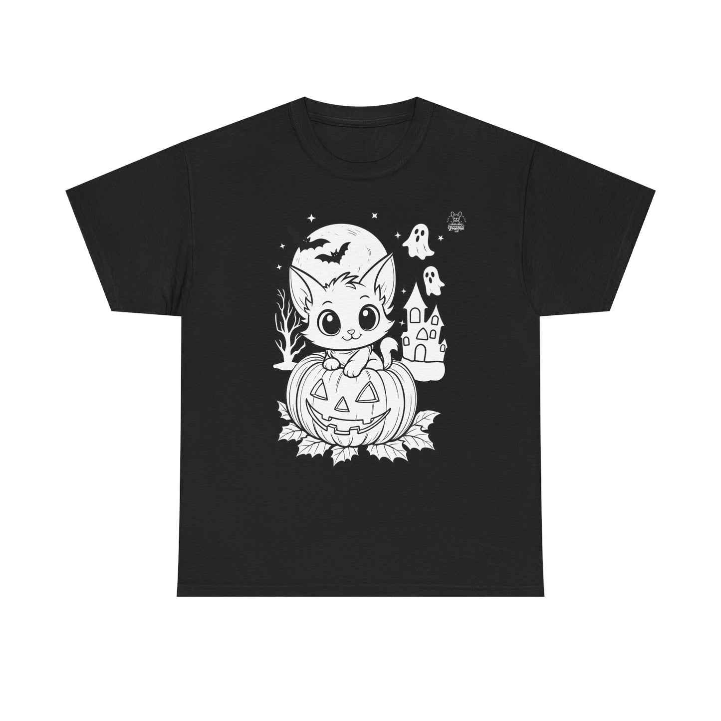 Happy Halloween Kitty DIY Coloring T-Shirt β Unisex Heavy Cotton Tee β Creative Color-It Shirt for Kids & Adults