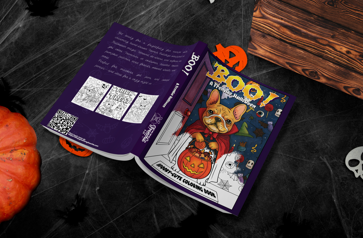 Boo! A Frenchie Halloween | Cute & Calming Coloring Pages With French Bulldogs for Anxiety Relief (Single-Sided, Marker Friendly)