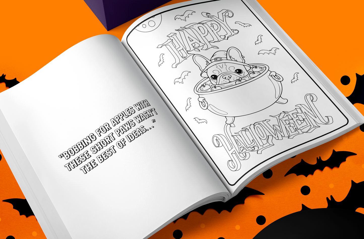Boo! A Frenchie Halloween | Cute & Calming Coloring Pages With French Bulldogs for Anxiety Relief (Single-Sided, Marker Friendly)