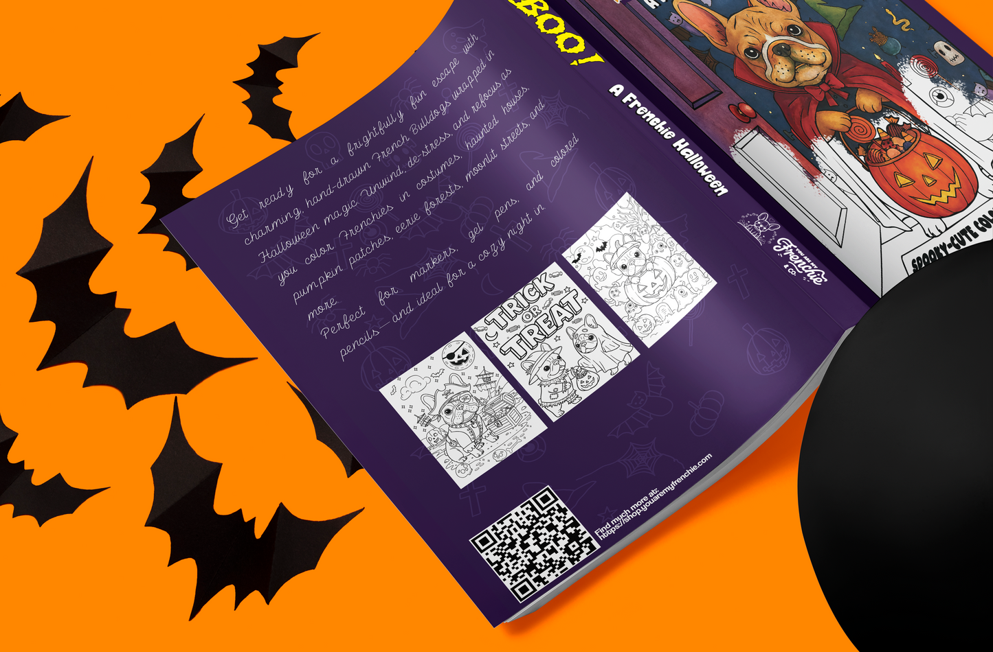 Boo! A Frenchie Halloween | Cute & Calming Coloring Pages With French Bulldogs for Anxiety Relief (Single-Sided, Marker Friendly)