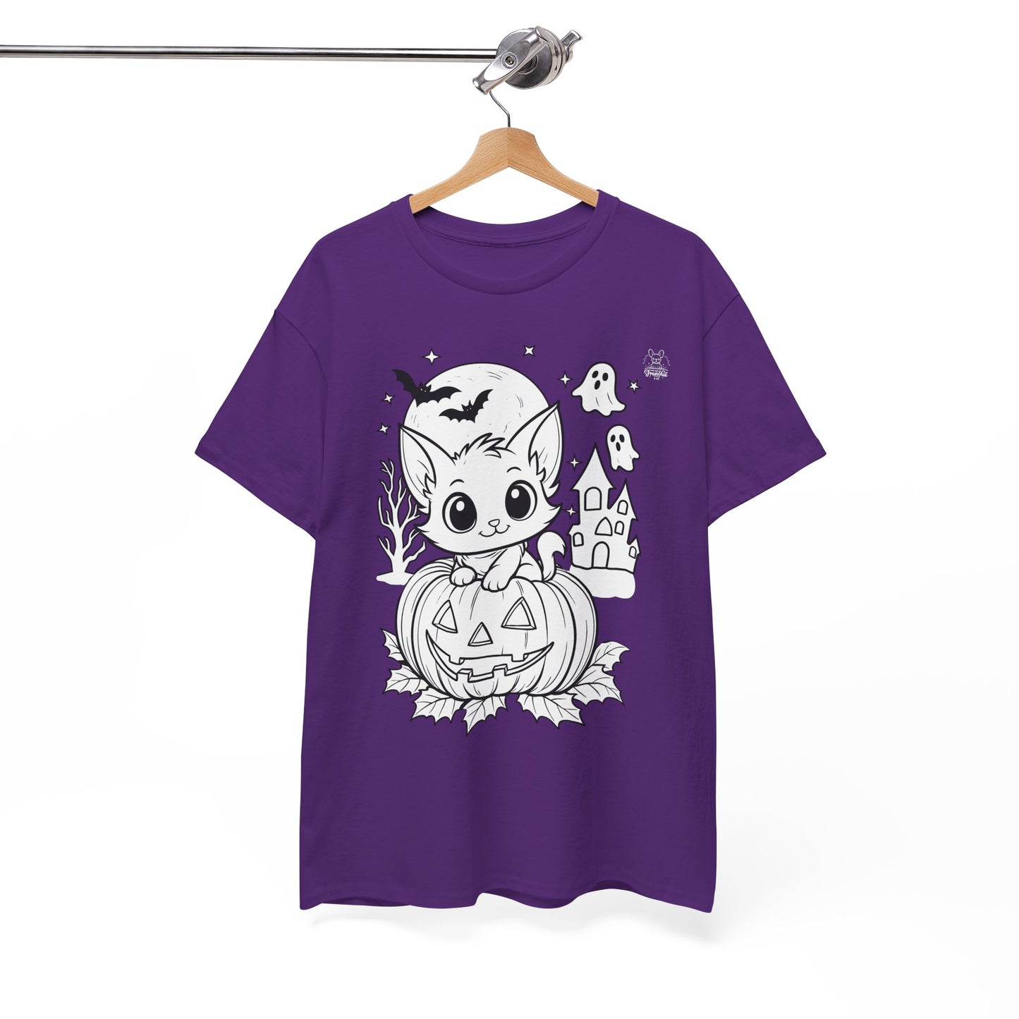 Happy Halloween Kitty DIY Coloring T-Shirt β Unisex Heavy Cotton Tee β Creative Color-It Shirt for Kids & Adults