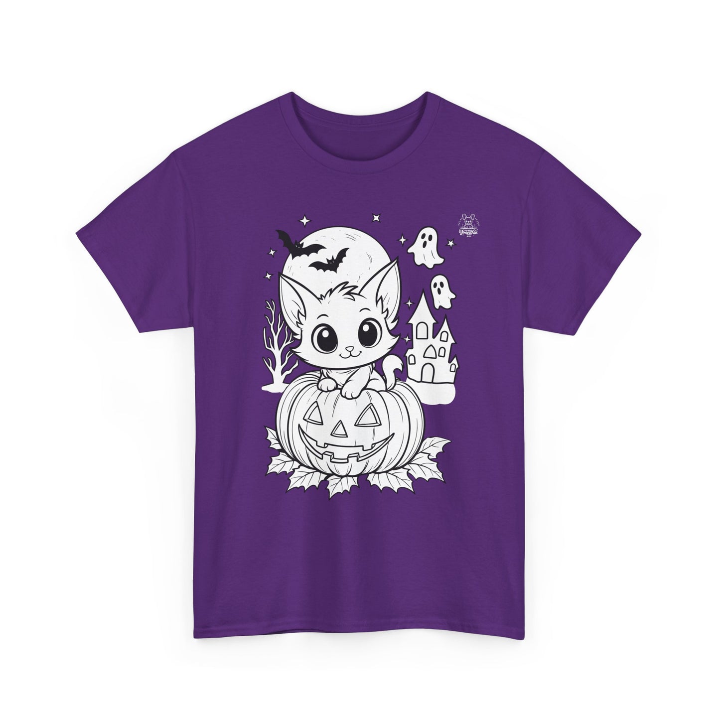 Happy Halloween Kitty DIY Coloring T-Shirt β Unisex Heavy Cotton Tee β Creative Color-It Shirt for Kids & Adults