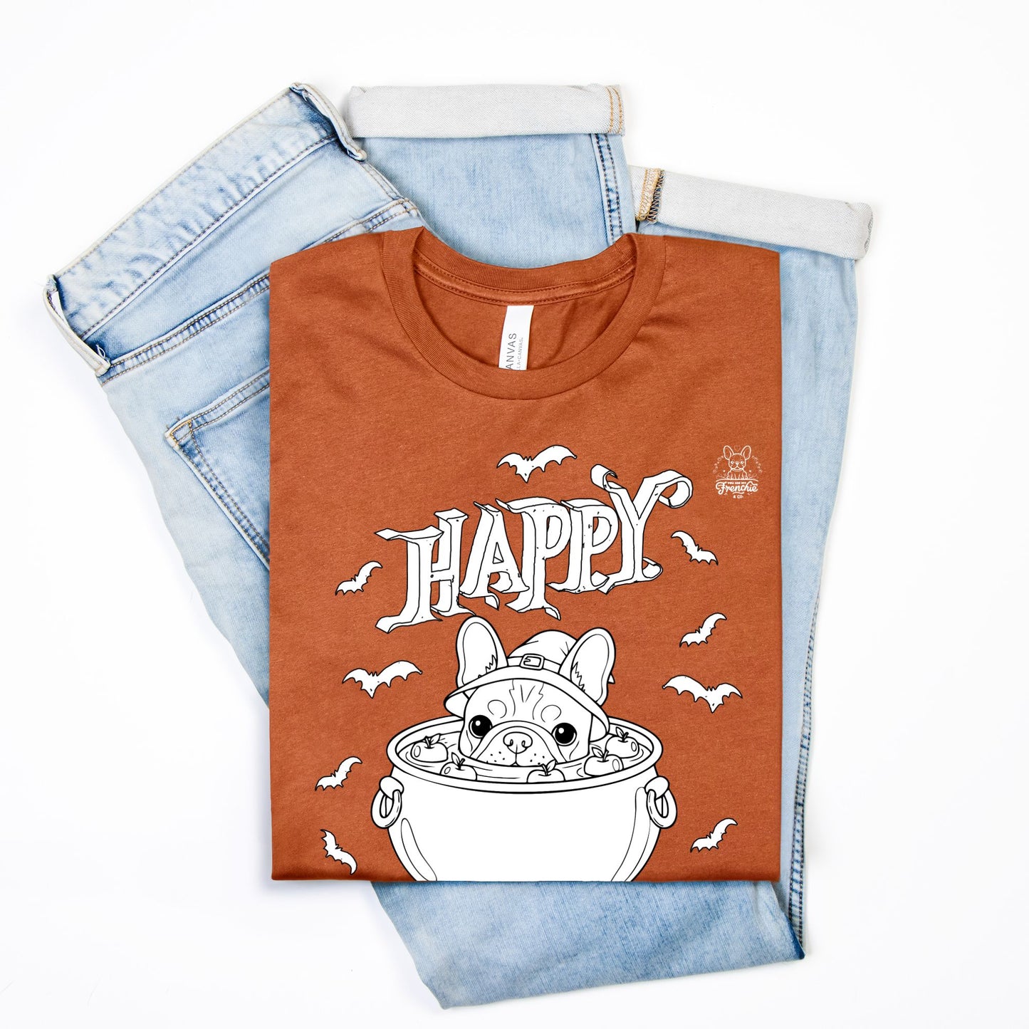 DIY Color-It Bulldog Trick-or-Treat Tee β Halloween Dog Lovers Shirt