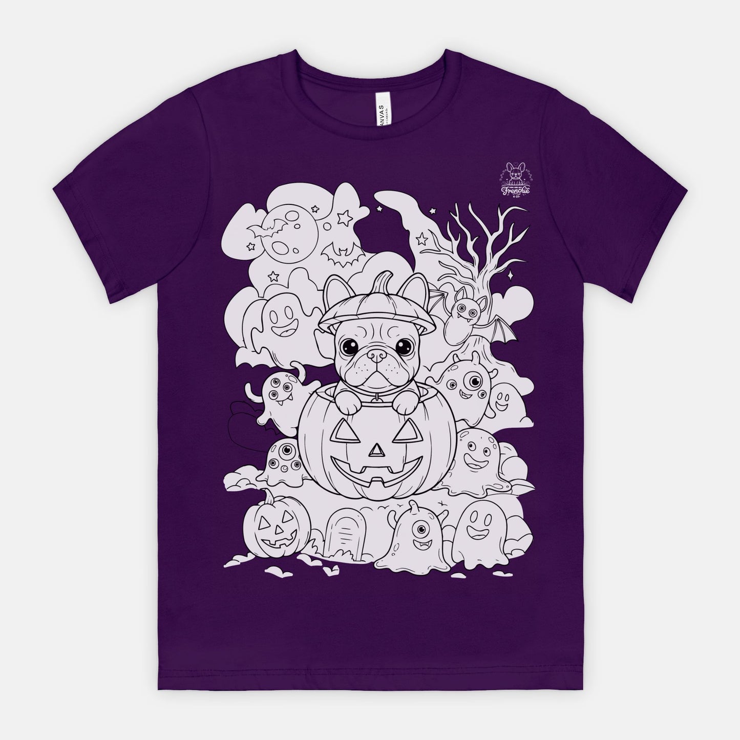 DIY Color-It Bulldog Pumpkin Tee β Halloween Edition (Unisex)