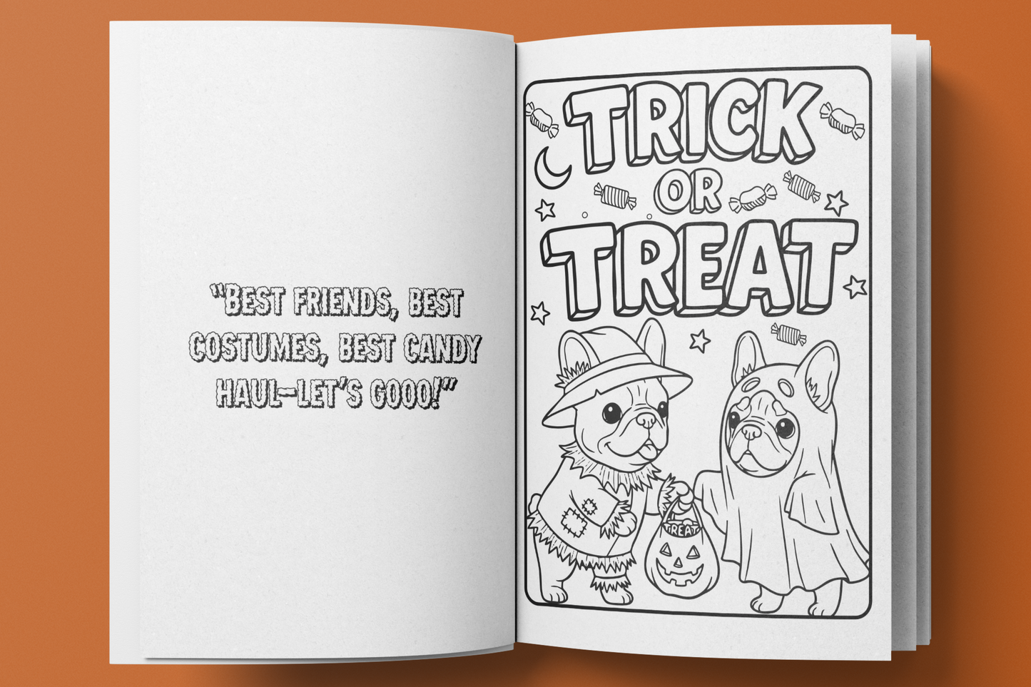 Boo! A Frenchie Halloween | Cute & Calming Coloring Pages With French Bulldogs for Anxiety Relief (Single-Sided, Marker Friendly)