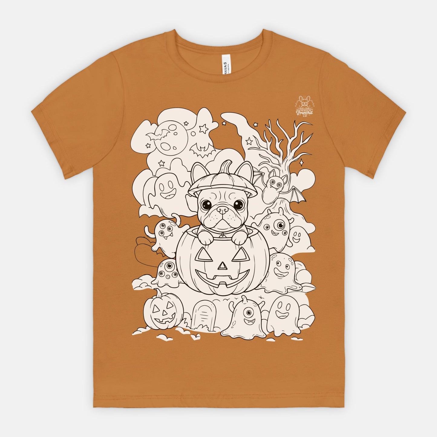 DIY Color-It Bulldog Pumpkin Tee – Halloween Edition (Unisex)