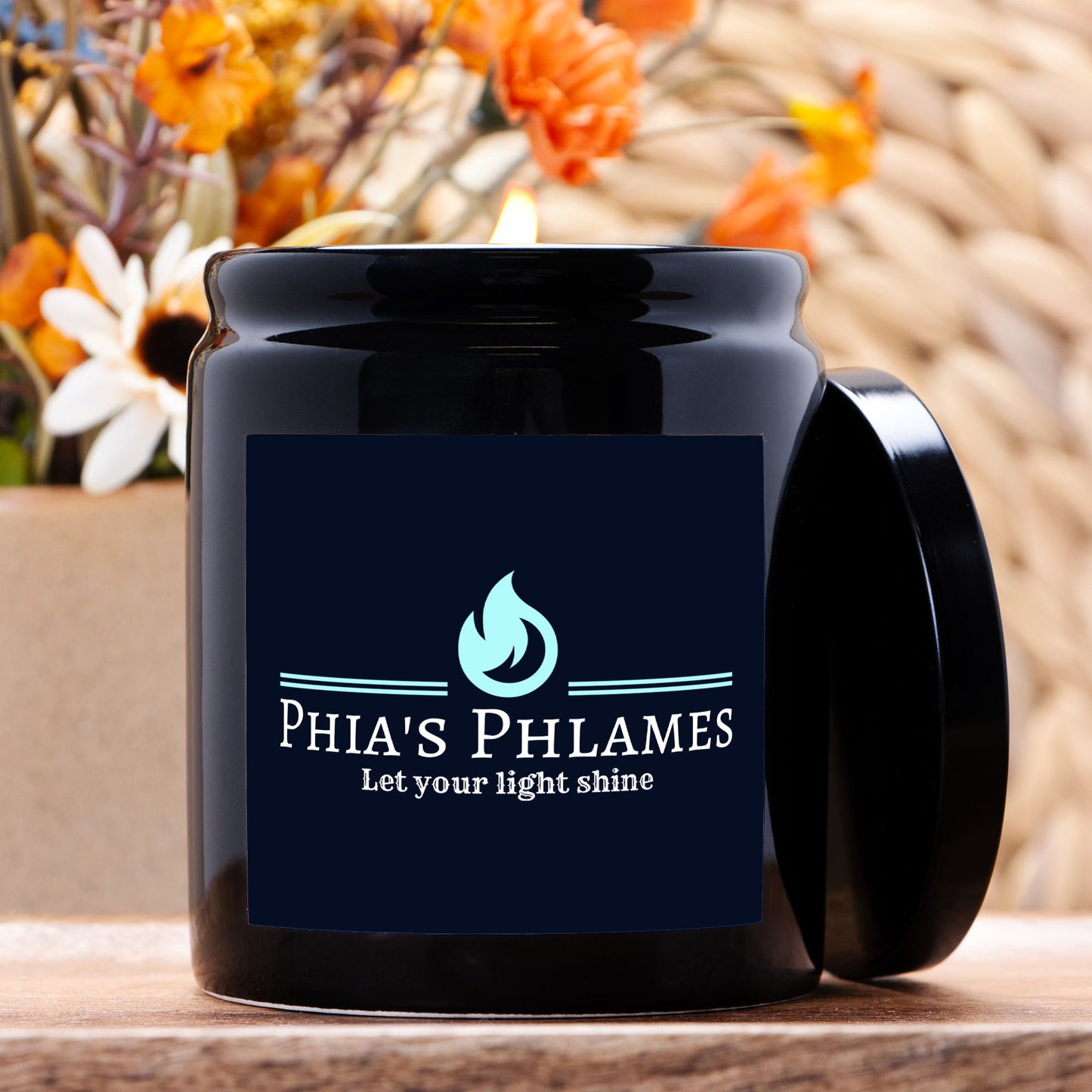 Candle Ceramic 8oz (Black)