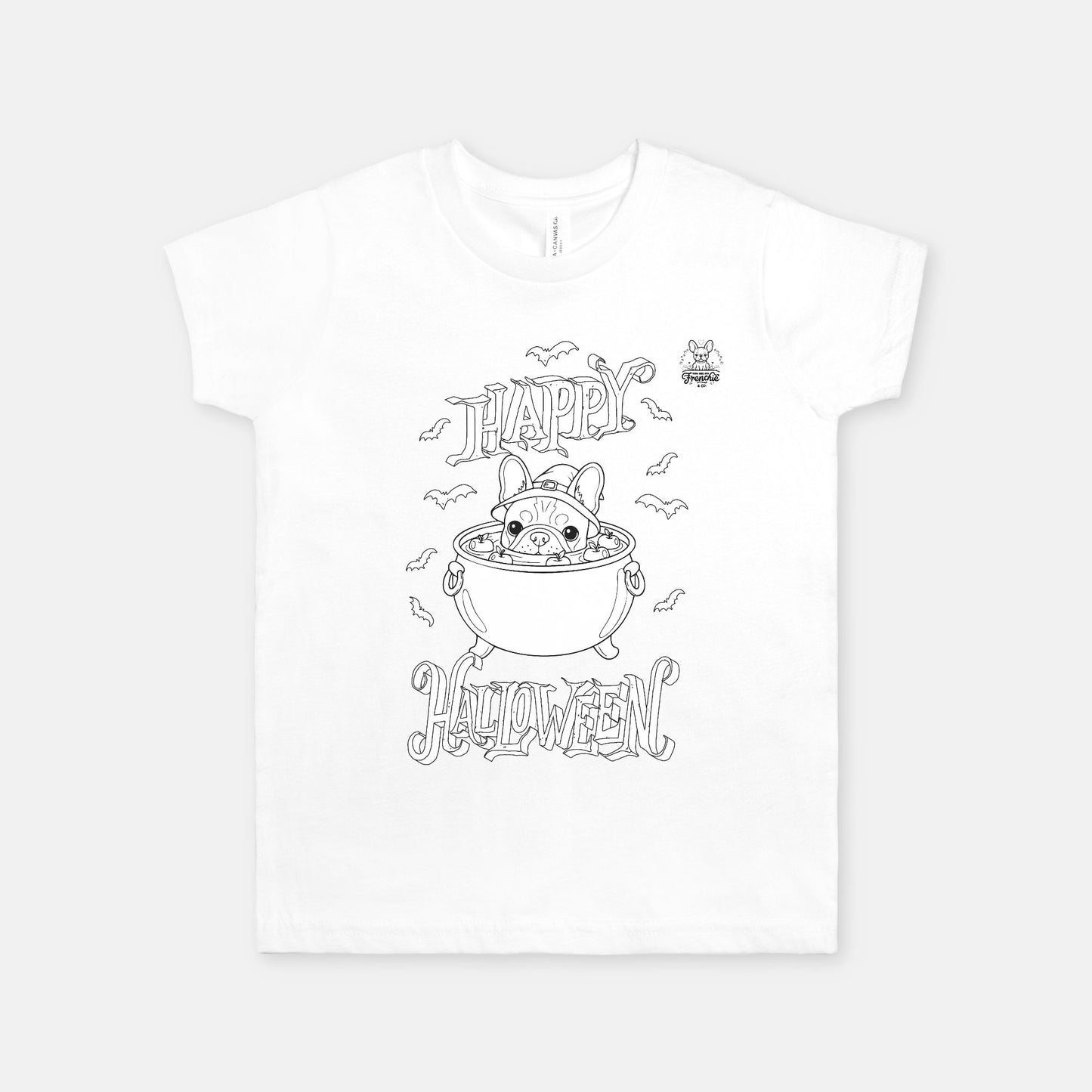 Color Your Spooky Fun Tee (Youth, White)