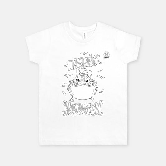 Color Your Spooky Fun Tee (Youth, White)